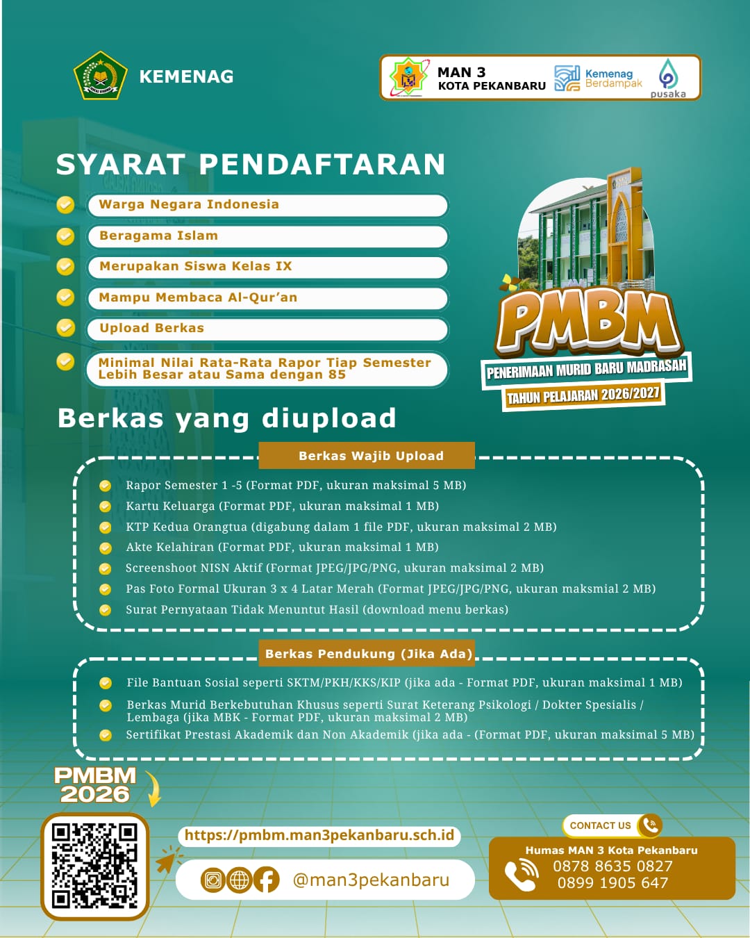 Syarat Pendaftaran PMBM RIZKY AFRINANDA